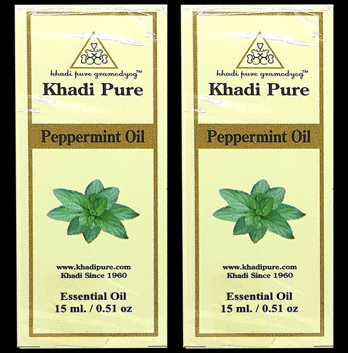 Khadi Pure Peppermint Essential Oil (15ml Each) - Classic Derma