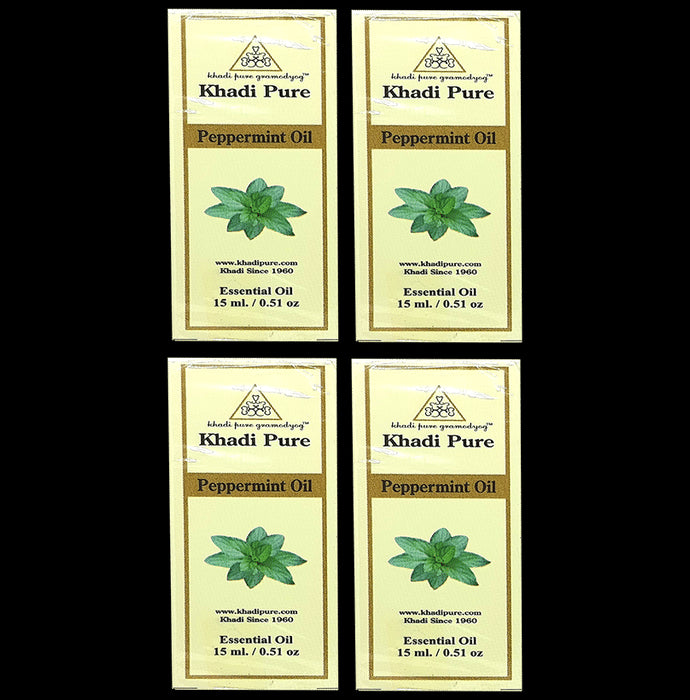 Khadi Pure Peppermint Essential Oil (15ml Each) - Classic Derma