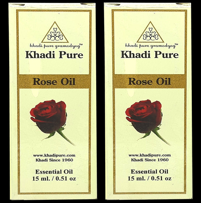 Khadi Pure Rose Essential Oil (15ml Each) - Classic Derma