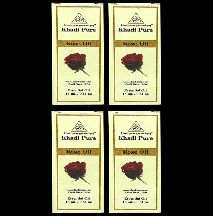 Khadi Pure Rose Essential Oil (15ml Each) - Classic Derma