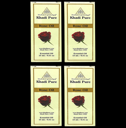 Khadi Pure Rose Essential Oil (15ml Each) - Classic Derma