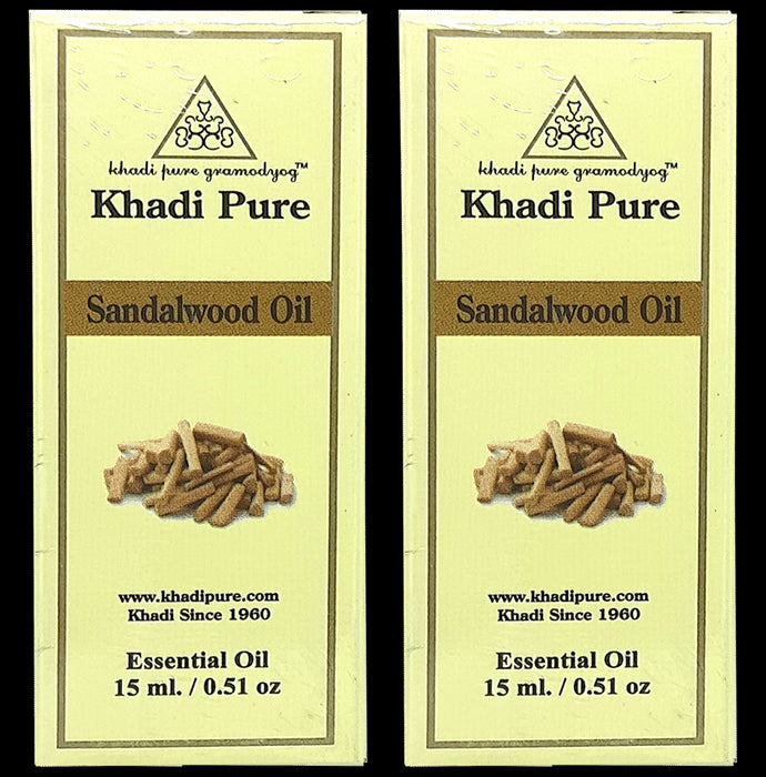 Khadi Pure Sandalwood Essential Oil (15 ml Each) - Classic Derma