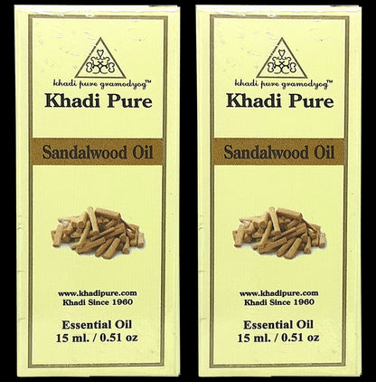 Khadi Pure Sandalwood Essential Oil (15 ml Each) - Classic Derma
