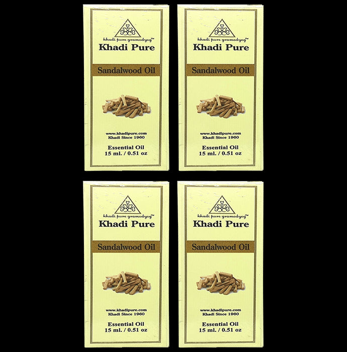 Khadi Pure Sandalwood Essential Oil (15 ml Each) - Classic Derma