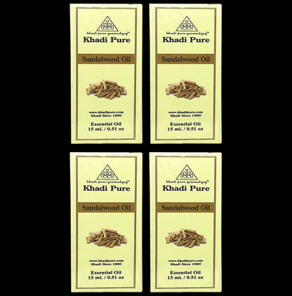 Khadi Pure Sandalwood Essential Oil (15 ml Each) - Classic Derma