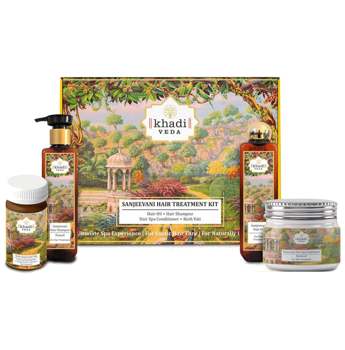 Khadi Veda Sanjeevani Hair Treatment Kit - Classic Derma