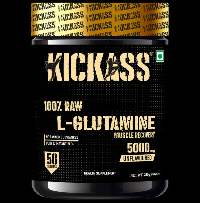 Kickass 100% Raw L-Glutamine 5000mg Powder Unflavored - Classic Derma