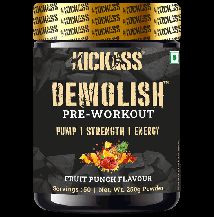 Kickass Demolish Pre-Workout Powder Fruit Punch - Classic Derma