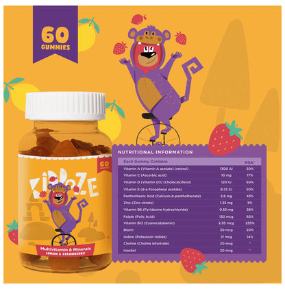 Kiddoze Multivitamin & Minerals Gummies Lemon & Strawberry