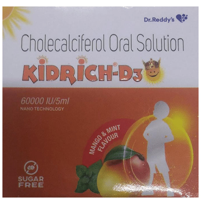 Kidrich-D3 Oral Solution Mango & Mint Sugar Free - Classic Derma