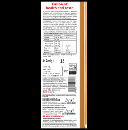 Alo Frut Apple Aloevera Chunks & Juice