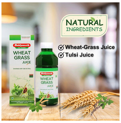 Baidyanath (Jhansi) Wheat Grass Juice | Enriched with Tulsi & Giloy for Immunity
