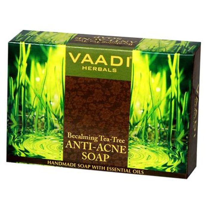 Vaadi Herbals Super Value Pack of 6 Becalming Tea Tree Soap Anti-Acne Therapy(75gm Each) - Classic Derma