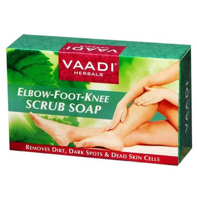 Vaadi Herbals Super Value Pack of 6 Elbow-Foot-Knee Scrub Soap With Almond & Walnut Scrub - Classic Derma