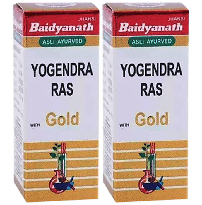 Baidyanath (Jhansi) Yogendra Ras with Gold (10 Each) - Classic Derma