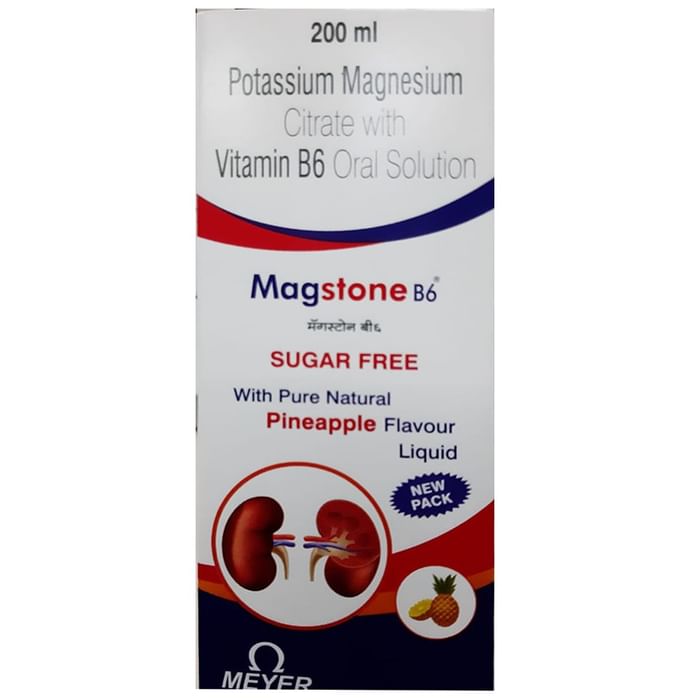 Magstone B6 Oral Solution with Potassium Magnesium Citrate & Vitamin B6 | Sugar-Free | Flavour Pineapple - Classic Derma