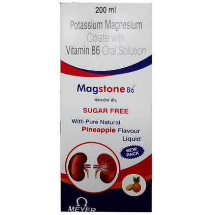 Magstone B6 Oral Solution with Potassium Magnesium Citrate & Vitamin B6 | Sugar-Free | Flavour Pineapple - Classic Derma