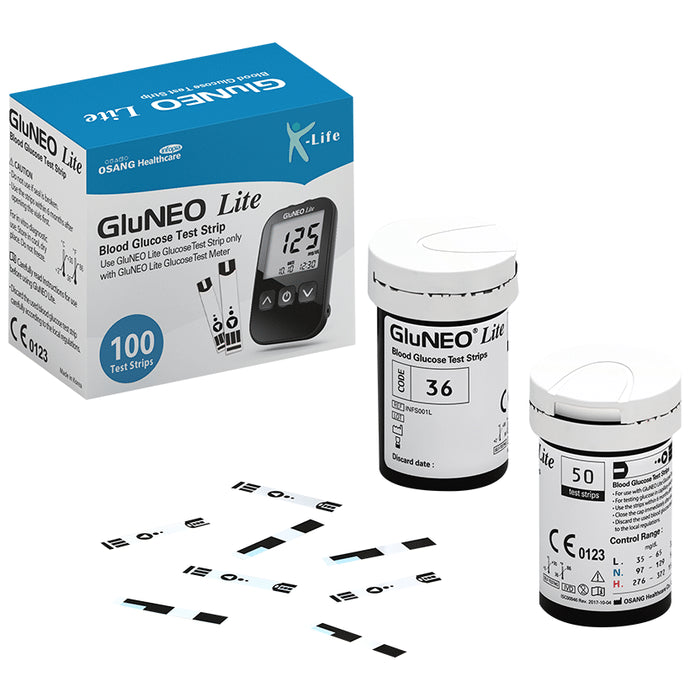 K-Life GluNeo Lite Blood Glucose Test Strip (Only Strips) | Diabetes Monitoring Devices