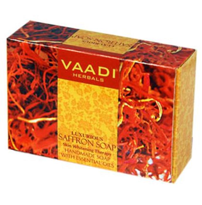 Vaadi Herbals Super Value Pack of Luxurious Saffron Soap - Skin Whitening Therapy (75gm Each) - Classic Derma