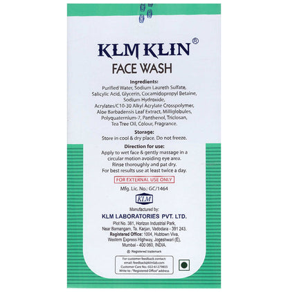 Klm Klin Face Wash | For Oily & Acnegenic Skin