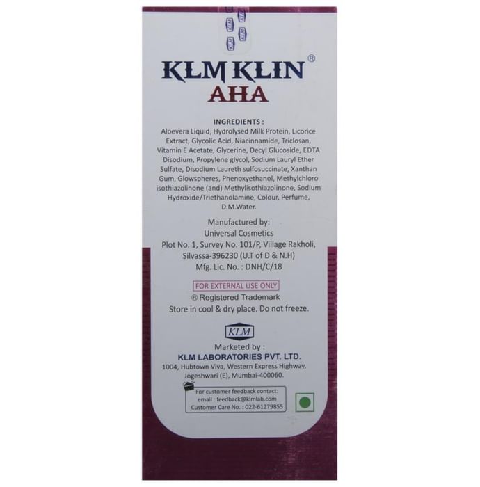 Klmklin AHA Skin Rejuvenating & Refreshing Face Wash Gel