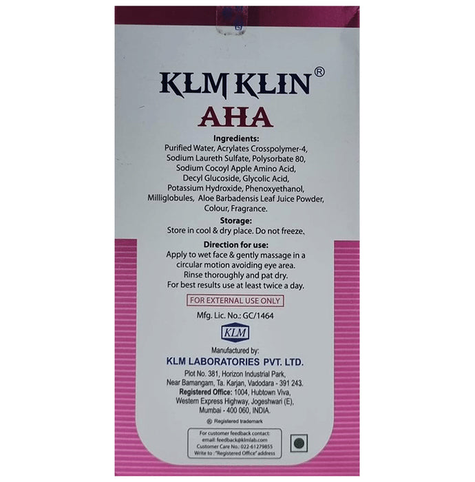 Klmklin AHA Skin Rejuvenating & Refreshing Face Wash Gel