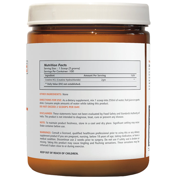 KLR. FIT Creatine HCL Powder Raw Unflavoured