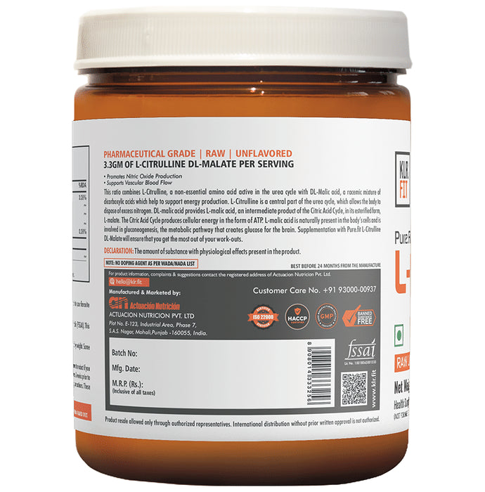 KLR. FIT L-Citrulline DL-Malate Powder Raw Unflavoured