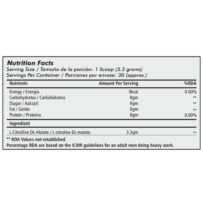 KLR. FIT L-Citrulline DL-Malate Powder Raw Unflavoured