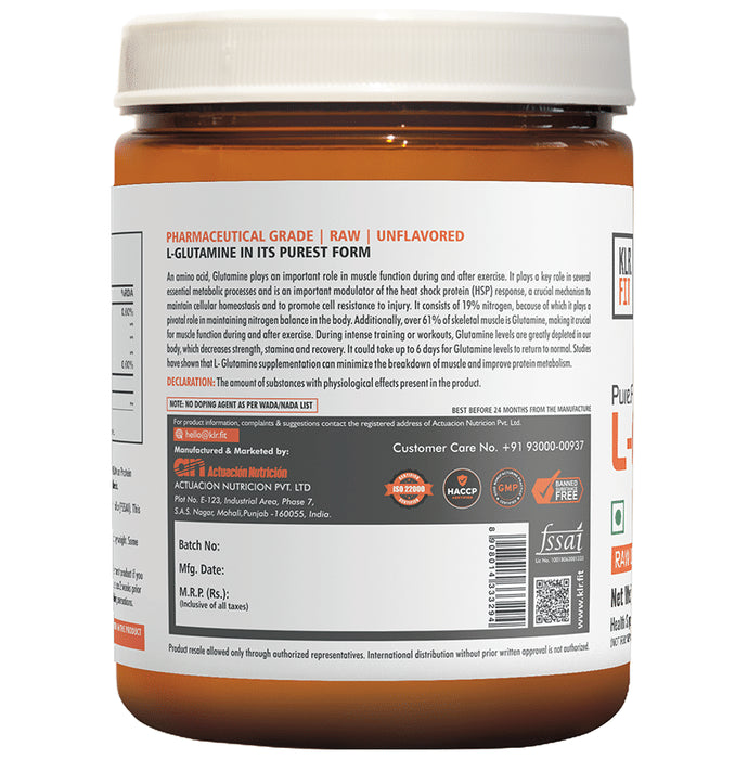 KLR. FIT L-Glutamine Powder Raw Unflavoured