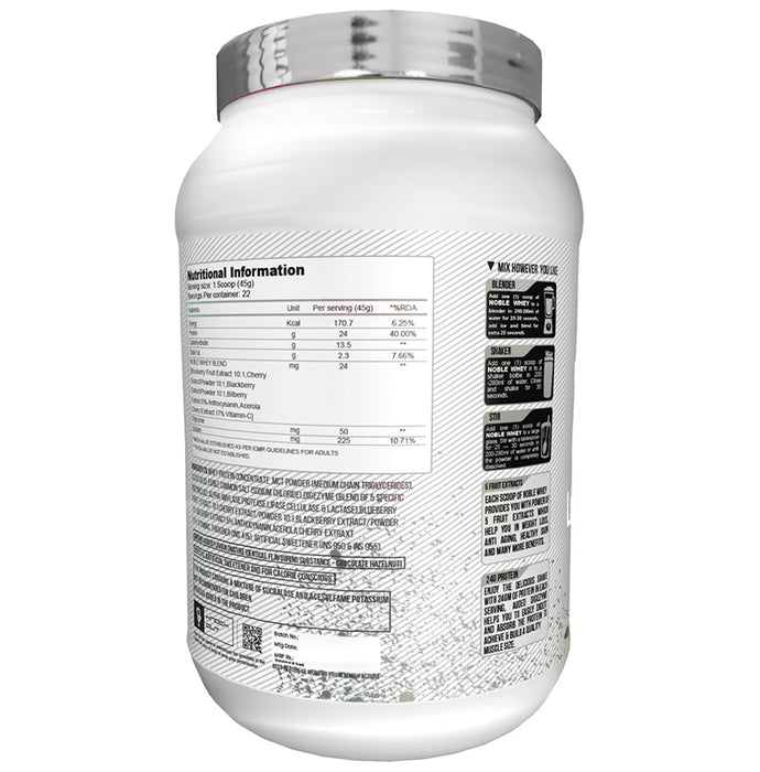 Knockout Noble 100% Whey Protein Powder Choco Hazelnut with Free Shaker