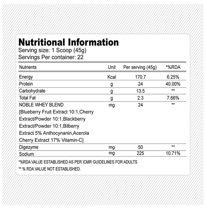 Knockout Noble 100% Whey Protein Powder Choco Hazelnut with Free Shaker