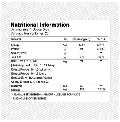 Knockout Noble 100% Whey Protein Powder Choco Hazelnut with Free Shaker