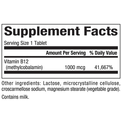 Natural Factors B12 Methylcobalamin 1000mcg Chewable Tablet