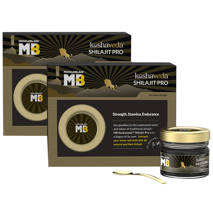 Koshaveda Shilajit Resin Pro by Muscle Blaze (20gm Each) - Classic Derma