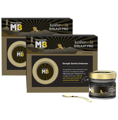 Koshaveda Shilajit Resin Pro by Muscle Blaze (20gm Each) - Classic Derma