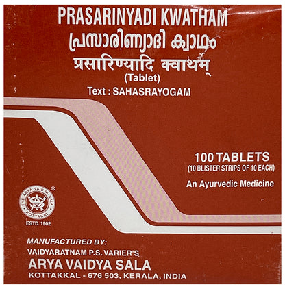 Kottakkal Ayurveda Prasarinyadi Kwatham Tablet - Classic Derma