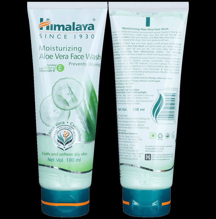 Himalaya Moisturizing Aloe Vera Face Wash with Cucumber Extract | Softens & Cools Dry Skin - Classic Derma