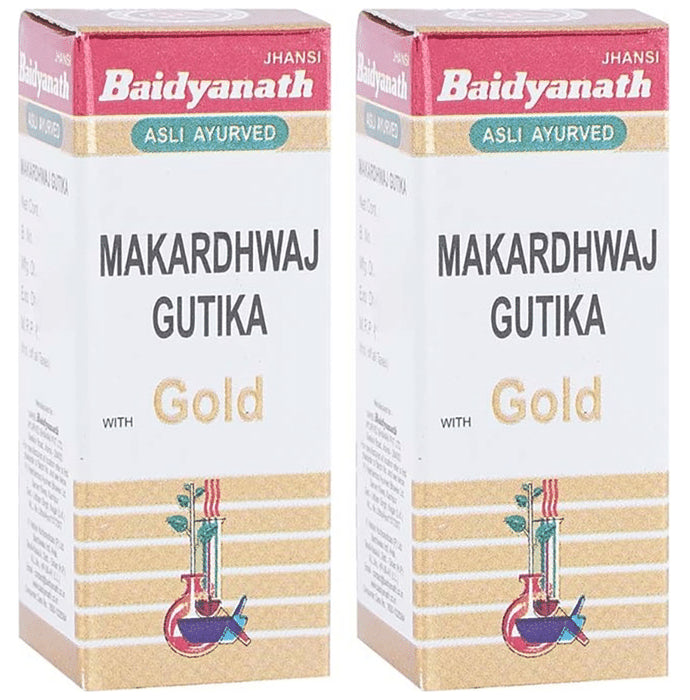 Baidyanath Makardhwaj Gutika with Gold Tablet (1gm Each) - Classic Derma