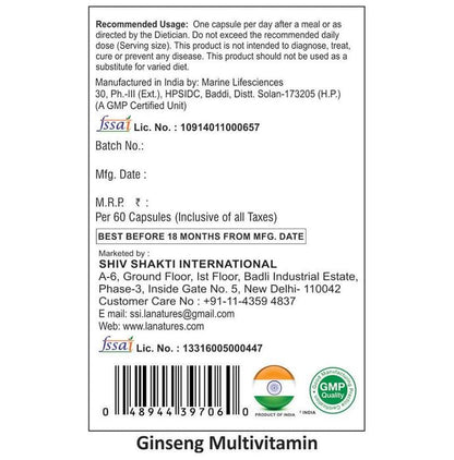 La Nature's Ginseng Multivitamin Softgel Capsules