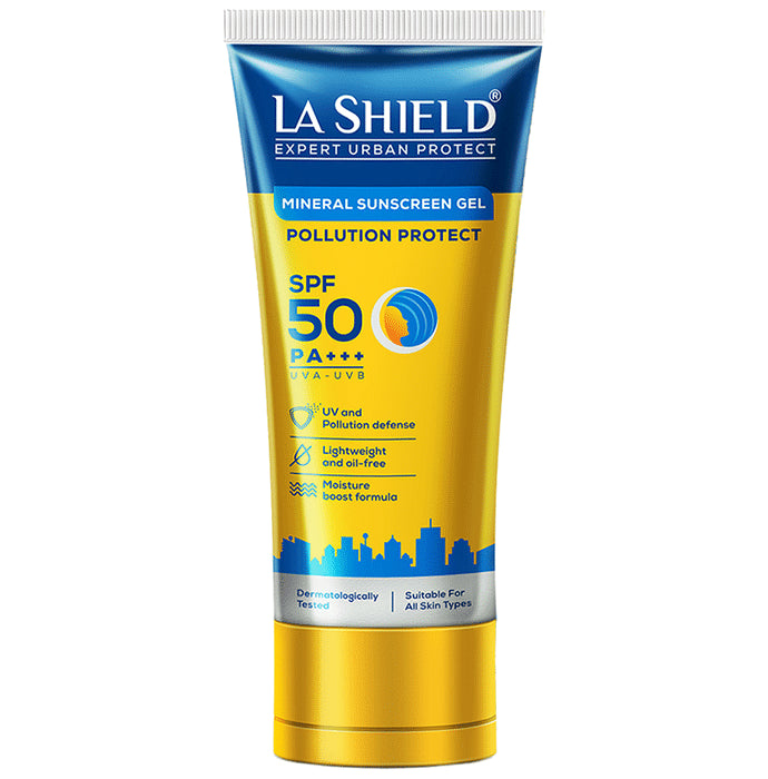 La Shield Expert Urban Protect Mineral Sunscreen Gel | UVA/UVB Protection | Paraben-Free | SPF 50 - Classic Derma