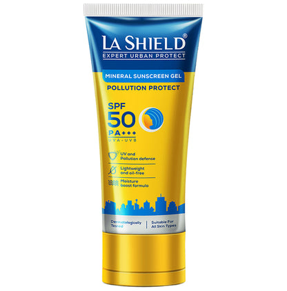 La Shield Expert Urban Protect Mineral Sunscreen Gel | UVA/UVB Protection | Paraben-Free | SPF 50 - Classic Derma