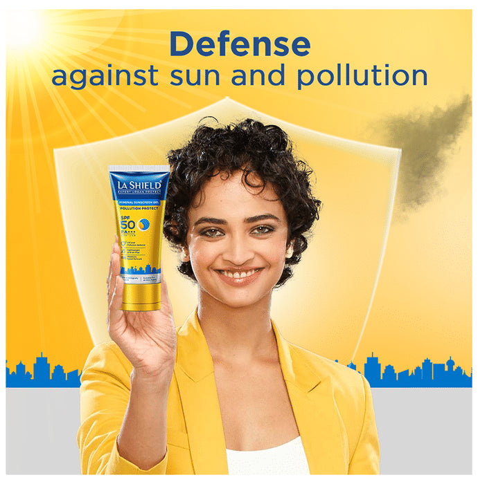 La Shield Expert Urban Protect Mineral Sunscreen Gel | UVA/UVB Protection | Paraben Free | SPF 50