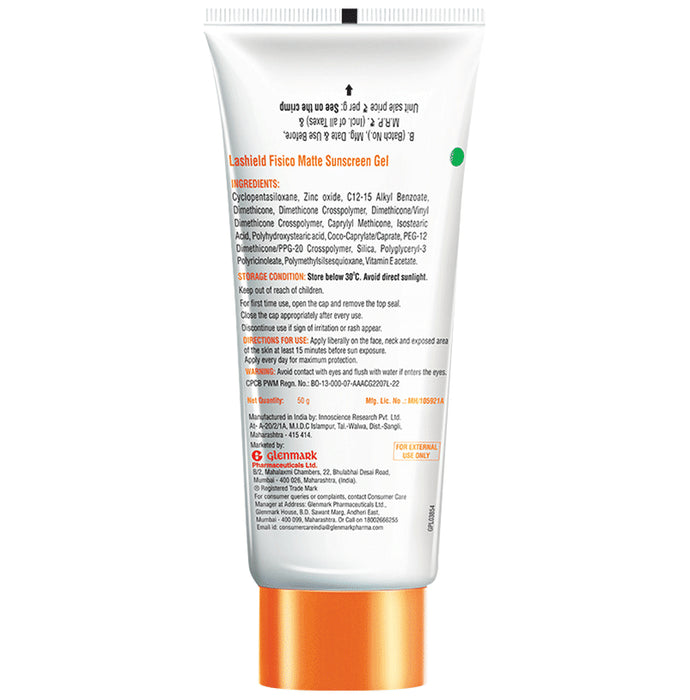 La Shield Fisico Matte SPF 50 PA+++ Sunscreen Gel | Water Resistant & Paraben Free
