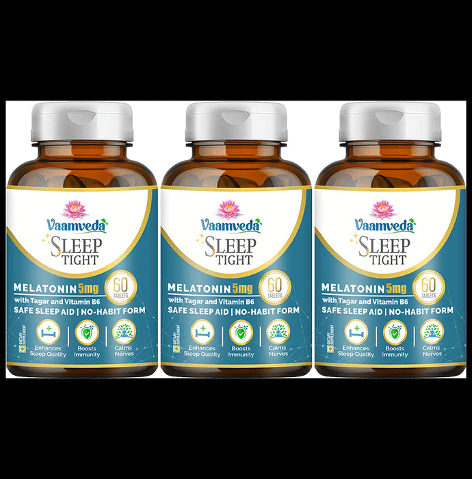 Vaamveda Sleeping Tablet Melatonin 5mg for Insomnia (60 Each) - Classic Derma