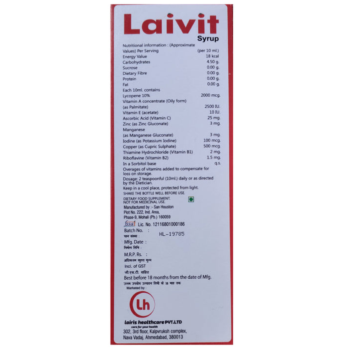 Laivit Syrup Sugar Free
