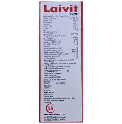 Laivit Syrup Sugar Free