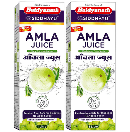 Baidyanath (Nagpur) Amla Juice (1Litre Each) - Classic Derma