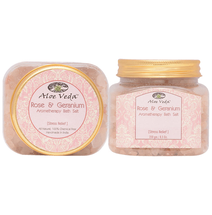 Aloe Veda Rose and Geranium Aromatherapy Bath Salt - Classic Derma