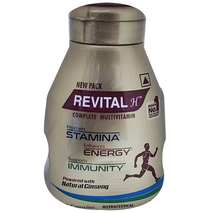 Revital H Men Multivitamin with Calcium, Zinc & Ginseng for Immunity, Strong Bones & Energy - Classic Derma